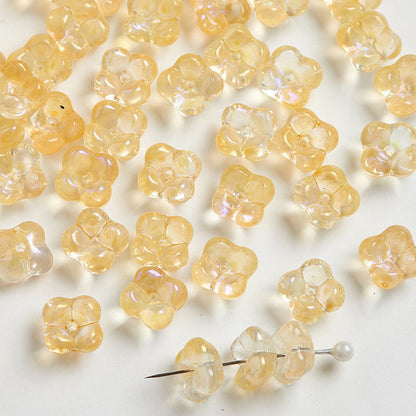 TK186 10pcs Osmanthus flower with holes, 10mm glass beads, handmade DIY jewelry, bracelet, necklace, earrings, accessories, material