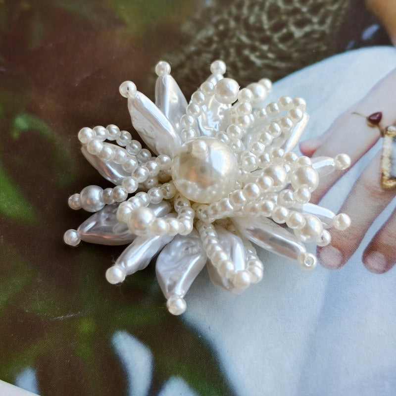 X2441 Pearl Sequins & Handmade Flower Applique Decorative Charms | DIY Bracelets Necklaces Earrings Hair Clips Clothing Bag Accessories