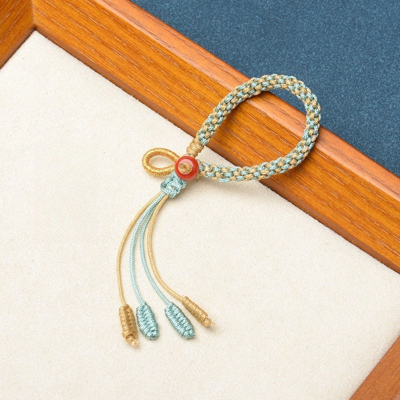Hand‑Braided Corn Knot Semi‑Finished Cord, DIY Adjustable Keychain Cord, Car Hanging, Bag Charm, Wrist Lanyard for Hand‑Grip Ornaments