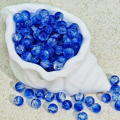 TK188 20Pcs Blue Tone Round Glass Beads(6/7/8/10mm Light Dark Blue), Aesthetic Loose Beads for DIY Bracelets Necklaces Earrings Handmade Jewelry Craft Supplies | 1 Listing Contains 20 Beads, Photos Are For Display Only