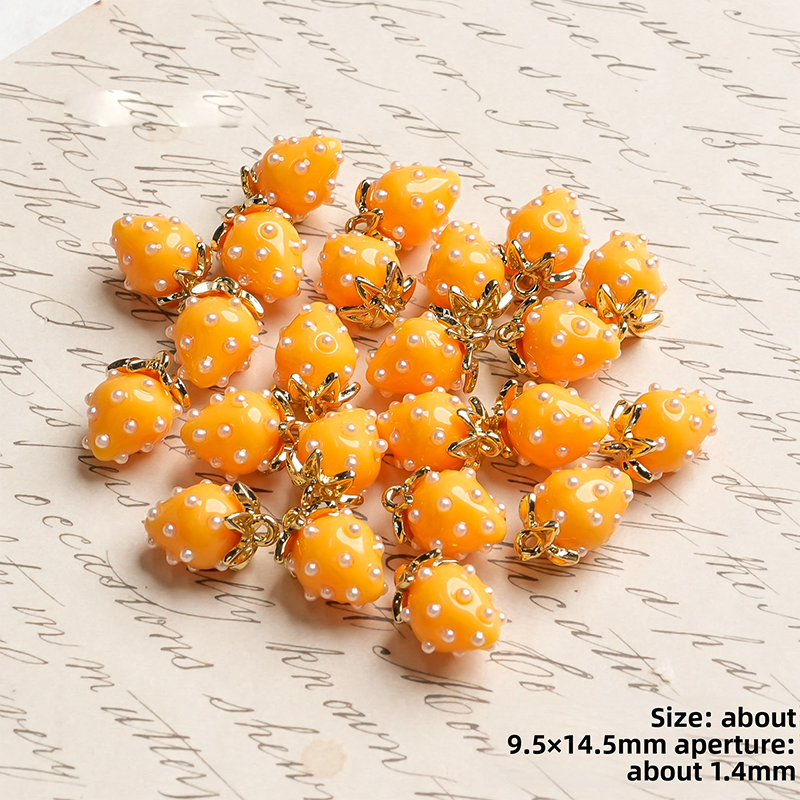X2442 Cute Rhinestone Pearl 3D Strawberry Pendants, Large & Medium Size, DIY Handmade Accessories for Bracelets, Necklaces, Earrings & Phone Charms
