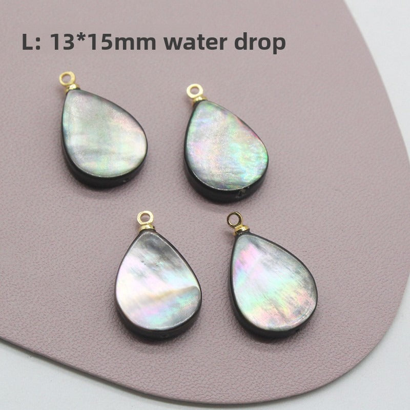 X2423 14K Gold Copper Plated Square & Heart Black Bezel Cut Pendant Charms, DIY Handmade Bracelet Necklace Earring Jewelry Making Accessories