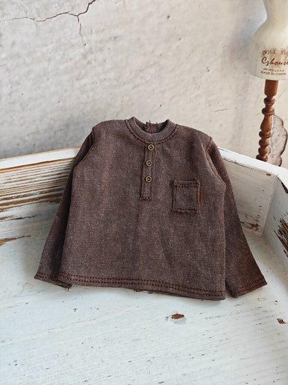 BJD592 30 Days Preorder Suitable for OB22, OB24, BJD, Blythe, Azone Doll | Vintage Washed Linen Rolled Edge Casual Pants & Long Sleeve T-shirt, Classic Outfit, Worldwide Shipping