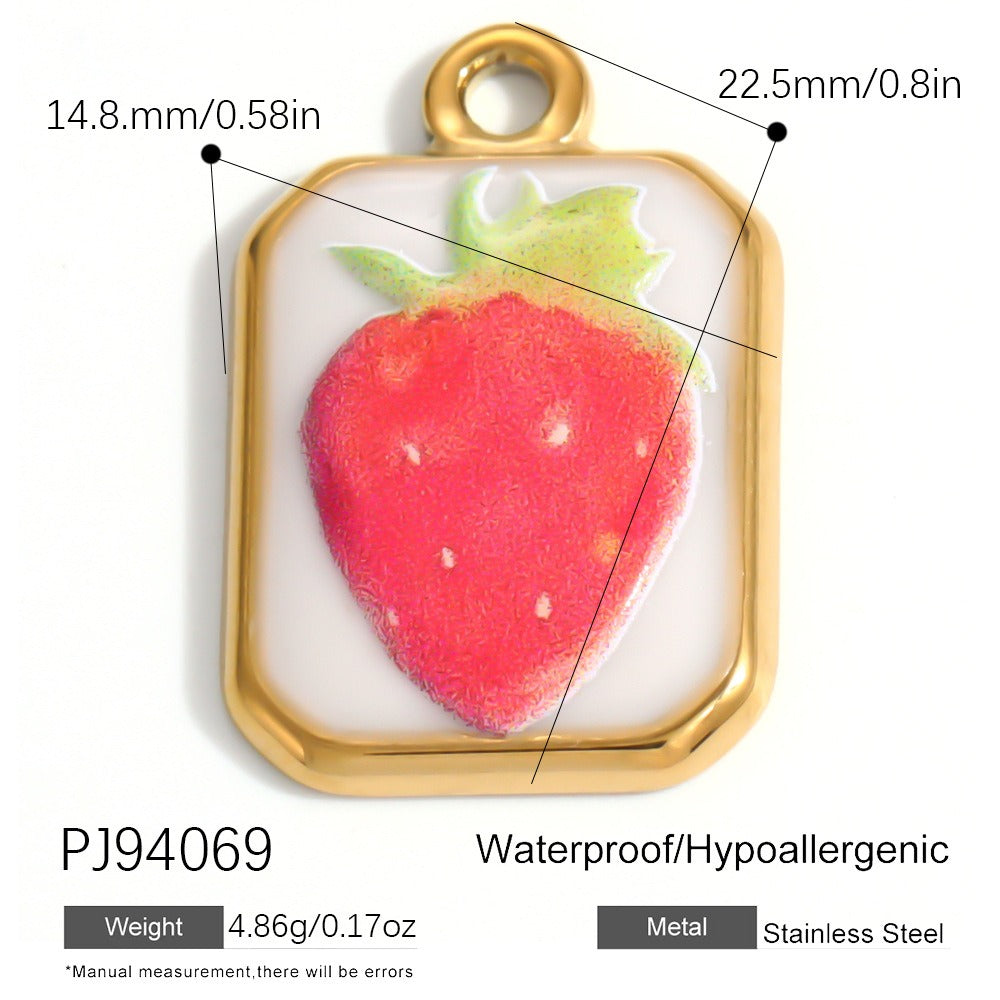 X2292  Stainless Steel Gold Plated Rose Wind Chime Strawberry Sunflower Daisy Cat Pendant, DIY Accessories for Bracelet Necklace Earrings