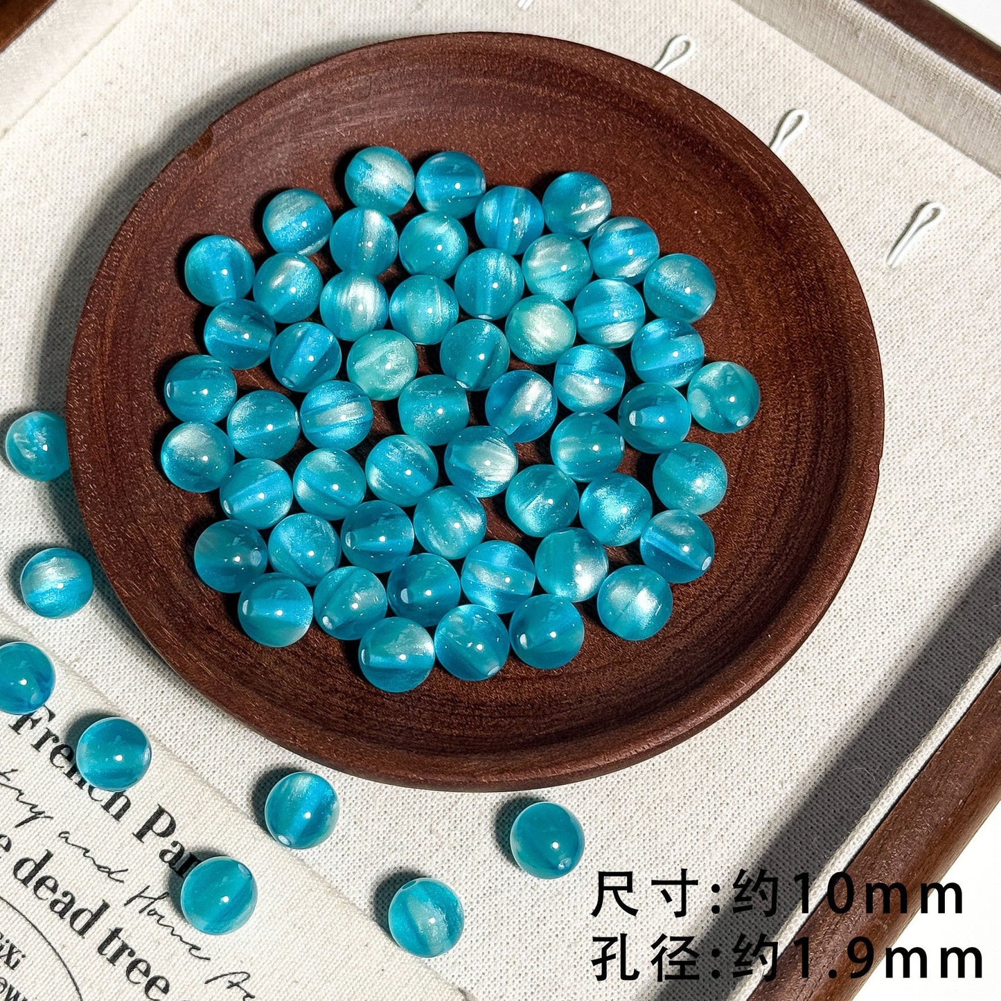 TK18 10Pcs 10mm Cat Eye Gradient Multicolor Round Acrylic Beads, DIY Handmade Bracelet Necklace Jewelry Making Accessories