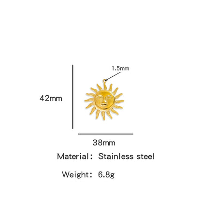 X2011  Stainless Steel Sun &amp; Flower Charms, Gold/Silver Plated Pendants for DIY Jewelry Making