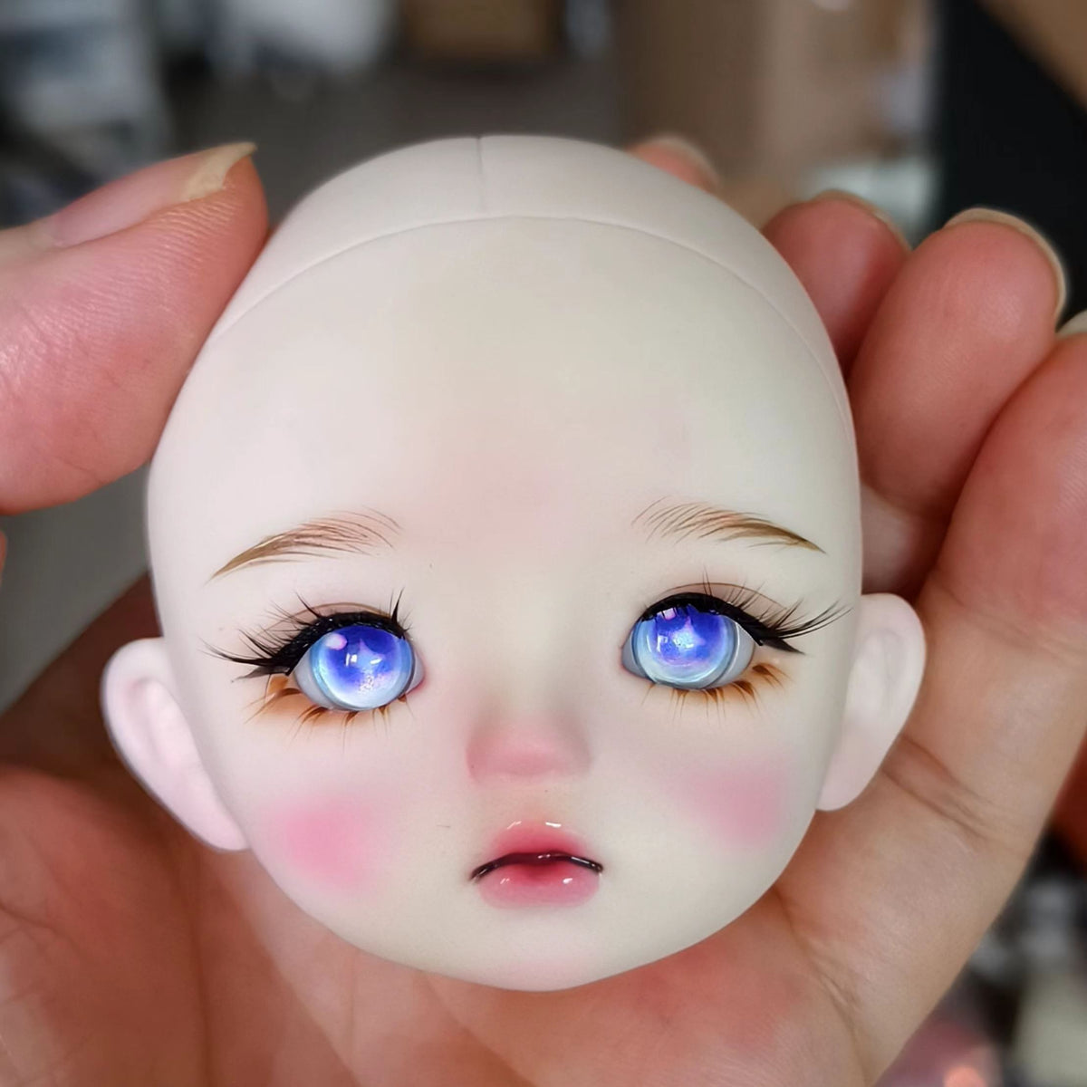 BJD611 20 Days Pre‑order  Suitable for supermodel body is an MJD Doll | 1/6 Hand Painted Makeup Doll Head, Vinyl Realistic Finished Head, Openable Cap with 10mm Eyes for MJD, In Stock, Worldwide Shipping