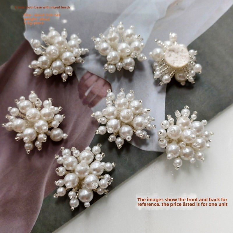 X2441 Pearl Sequins & Handmade Flower Applique Decorative Charms | DIY Bracelets Necklaces Earrings Hair Clips Clothing Bag Accessories