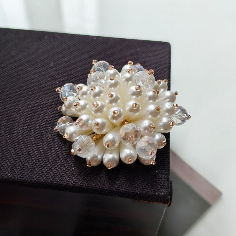 X2441 Pearl Sequins & Handmade Flower Applique Decorative Charms | DIY Bracelets Necklaces Earrings Hair Clips Clothing Bag Accessories