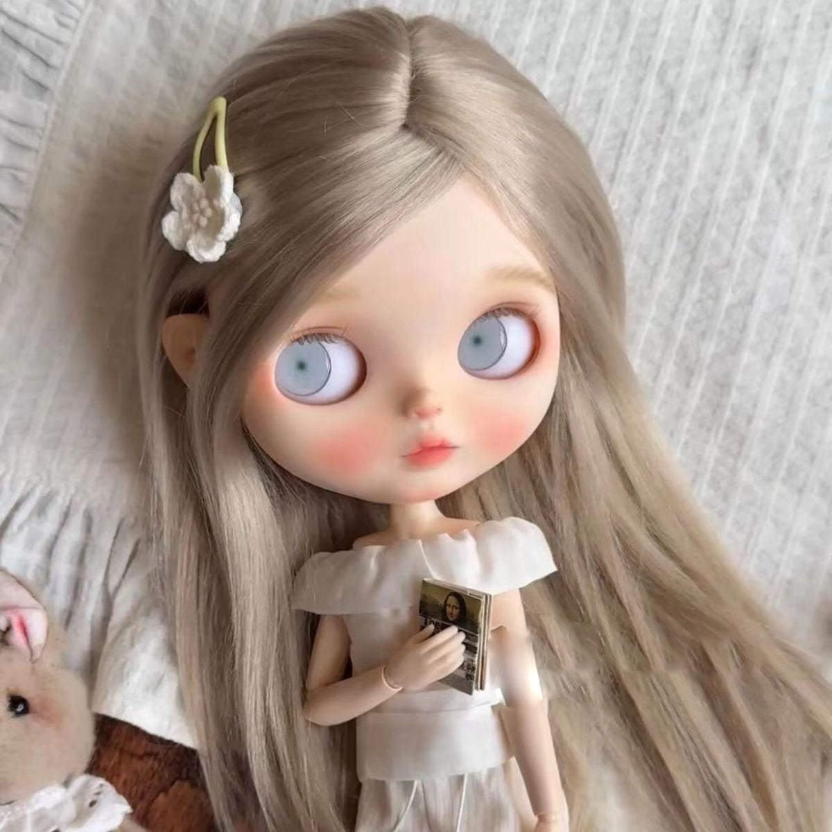 BJD608 15 Days Pre‑order  Handmade Princess Milk Brown Series Doll Wig, High Temperature Fiber Hair Blank, Suitable for OB22, OB24, BJD, Blythe, Azone Doll, Head Circumference 24.5-26.5cm, Customizable, Worldwide Shipping