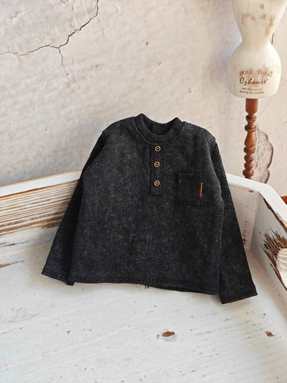 BJD592 30 Days Preorder Suitable for OB22, OB24, BJD, Blythe, Azone Doll | Vintage Washed Linen Rolled Edge Casual Pants & Long Sleeve T-shirt, Classic Outfit, Worldwide Shipping