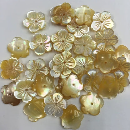 X2428 12mm Pure Natural Shell Five-Petal Bowl Flower Mother-of-Pearl Shell Petal DIY Hand Chain Necklace Ancient Style Earrings Brooch Materials Set Accessories