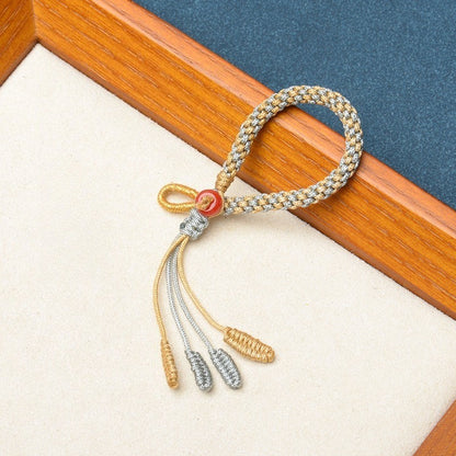 Hand‑Braided Corn Knot Semi‑Finished Cord, DIY Adjustable Keychain Cord, Car Hanging, Bag Charm, Wrist Lanyard for Hand‑Grip Ornaments