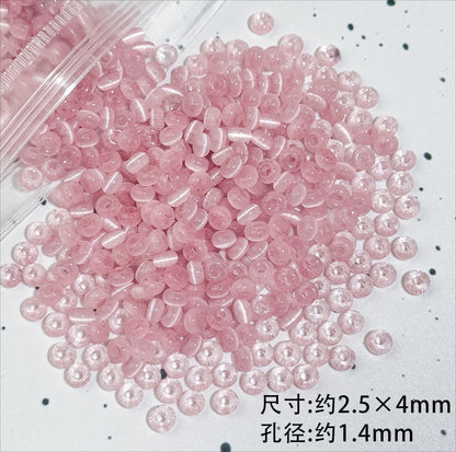 TK86 Approx 10g Rainbow Donut Shaped High Quality Wire Cut Cat Eye Glass Beads & Pearl Beads, DIY Handmade Bracelet Jewelry Making Accessories
