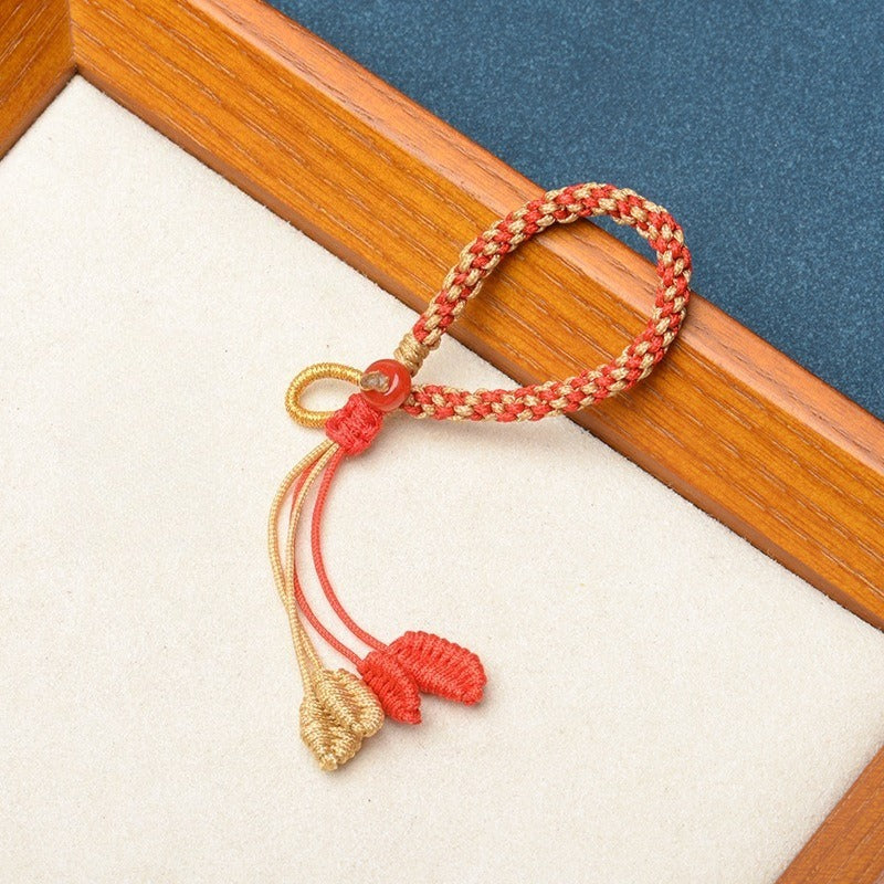 Hand‑Braided Corn Knot Semi‑Finished Cord, DIY Adjustable Keychain Cord, Car Hanging, Bag Charm, Wrist Lanyard for Hand‑Grip Ornaments