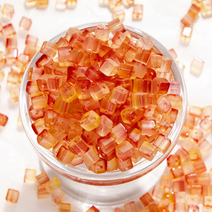 TK187 About 50pcs 7mm square sugar crystal clear glass beads, transparent matte beads, handcrafted DIY jewelry, handcrafted bracelet, necklace, earrings, accessory materials