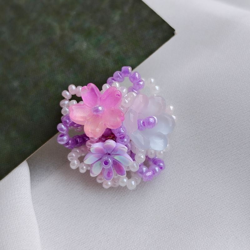 SP238 Handmade Woven Miyuki Bead Hydrangea Flower Charms, DIY Jewelry Making Supplies for Bracelets, Earrings, Necklaces & Hair Accessories