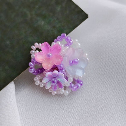 SP238 Handmade Woven Miyuki Bead Hydrangea Flower Charms, DIY Jewelry Making Supplies for Bracelets, Earrings, Necklaces & Hair Accessories