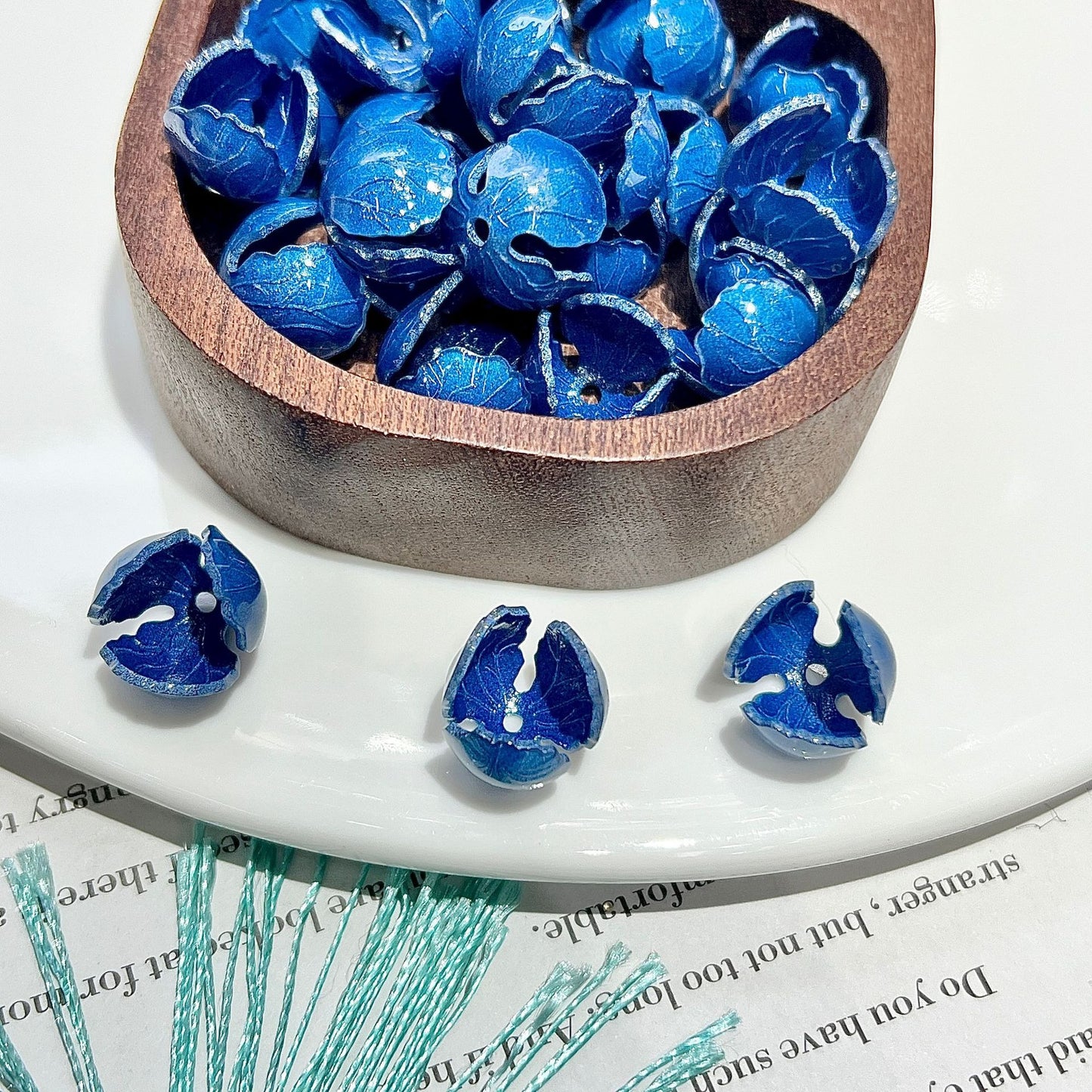 X2301 Resin Heat Shrink Bell Orchid Bud & Petal Charms, DIY Accessories for Bracelet Necklace Earring Making