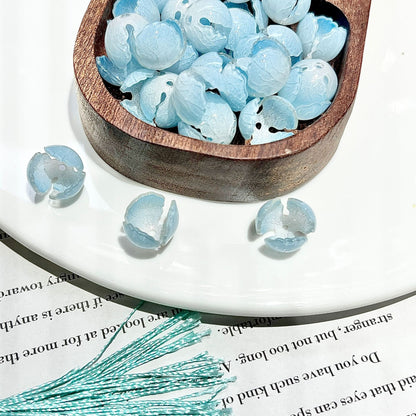 X2301 Resin Heat Shrink Bell Orchid Bud & Petal Charms, DIY Accessories for Bracelet Necklace Earring Making