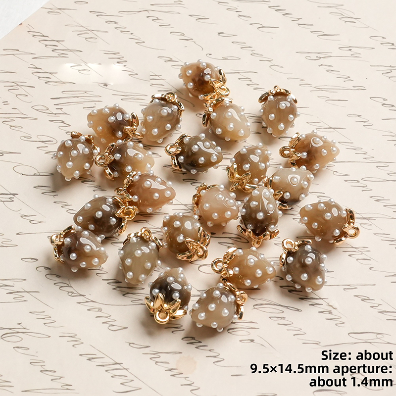 X2442 Cute Rhinestone Pearl 3D Strawberry Pendants, Large & Medium Size, DIY Handmade Accessories for Bracelets, Necklaces, Earrings & Phone Charms