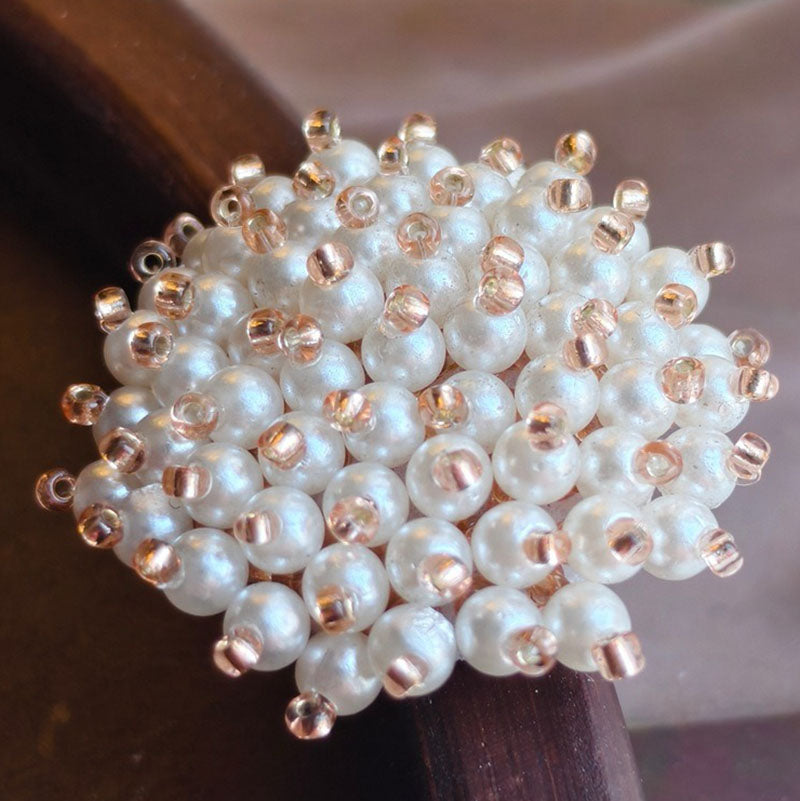 X2413 Hand Wrapped Crystal Glass Beaded Flower Brooch Core, DIY Craft Accessories Materials for Handmade Bracelet Necklace Earring Jewelry Making Supplies