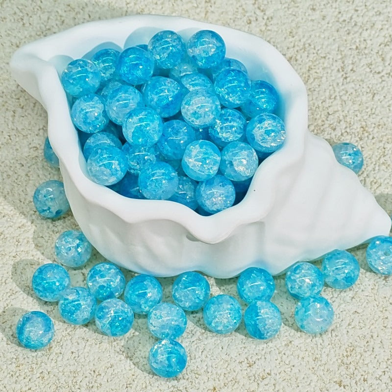 TK188 20Pcs Blue Tone Round Glass Beads(6/7/8/10mm Light Dark Blue), Aesthetic Loose Beads for DIY Bracelets Necklaces Earrings Handmade Jewelry Craft Supplies | 1 Listing Contains 20 Beads, Photos Are For Display Only