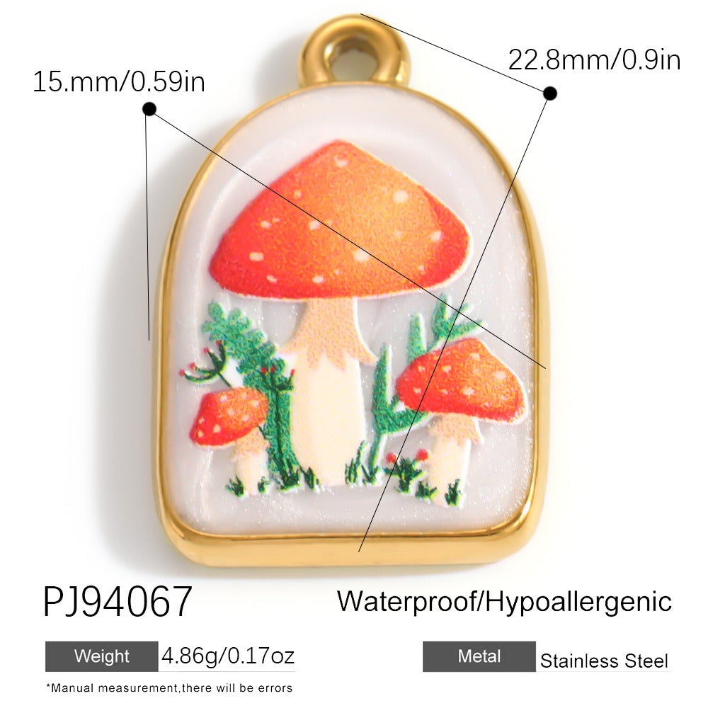 X2292  Stainless Steel Gold Plated Rose Wind Chime Strawberry Sunflower Daisy Cat Pendant, DIY Accessories for Bracelet Necklace Earrings