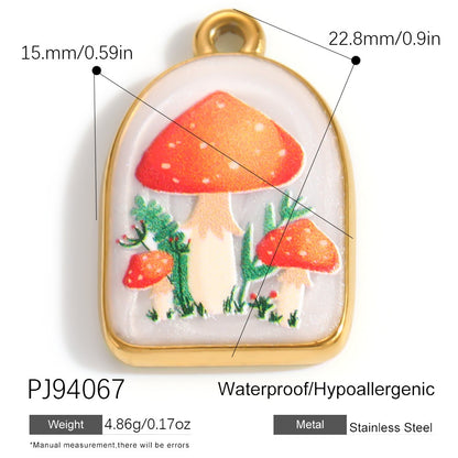 X2292  Stainless Steel Gold Plated Rose Wind Chime Strawberry Sunflower Daisy Cat Pendant, DIY Accessories for Bracelet Necklace Earrings