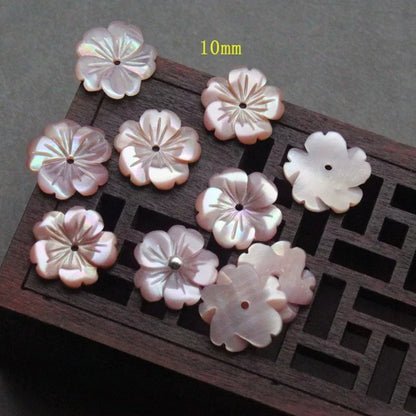 X2430 8/10/12/15 Pure natural shell carved peach blossom DIY bracelet, necklace, ancient-style earrings, brooches. Materials package, accessories