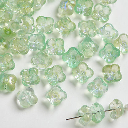 TK186 10pcs Osmanthus flower with holes, 10mm glass beads, handmade DIY jewelry, bracelet, necklace, earrings, accessories, material