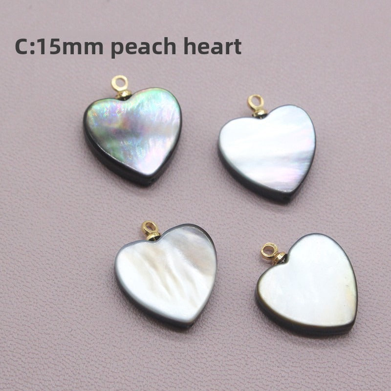 X2423 14K Gold Copper Plated Square & Heart Black Bezel Cut Pendant Charms, DIY Handmade Bracelet Necklace Earring Jewelry Making Accessories