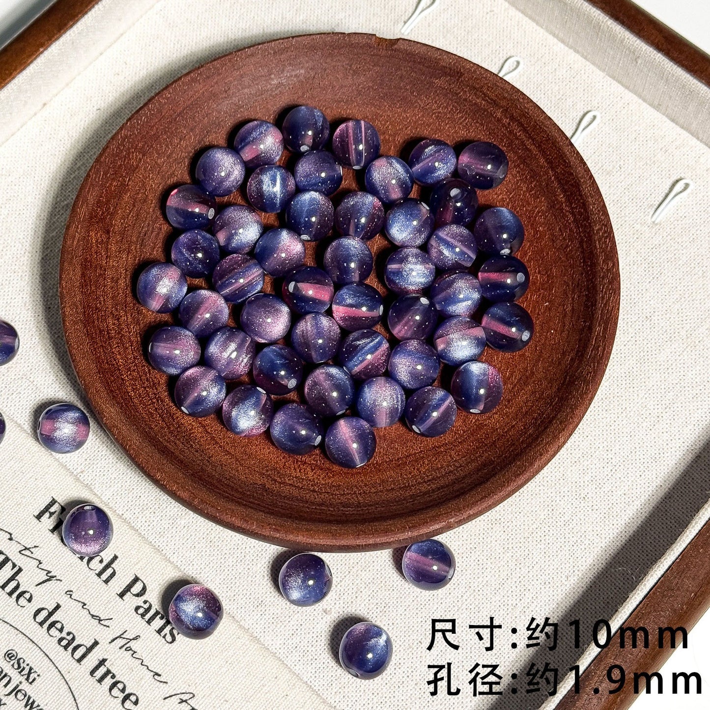 TK18 10Pcs 10mm Cat Eye Gradient Multicolor Round Acrylic Beads, DIY Handmade Bracelet Necklace Jewelry Making Accessories