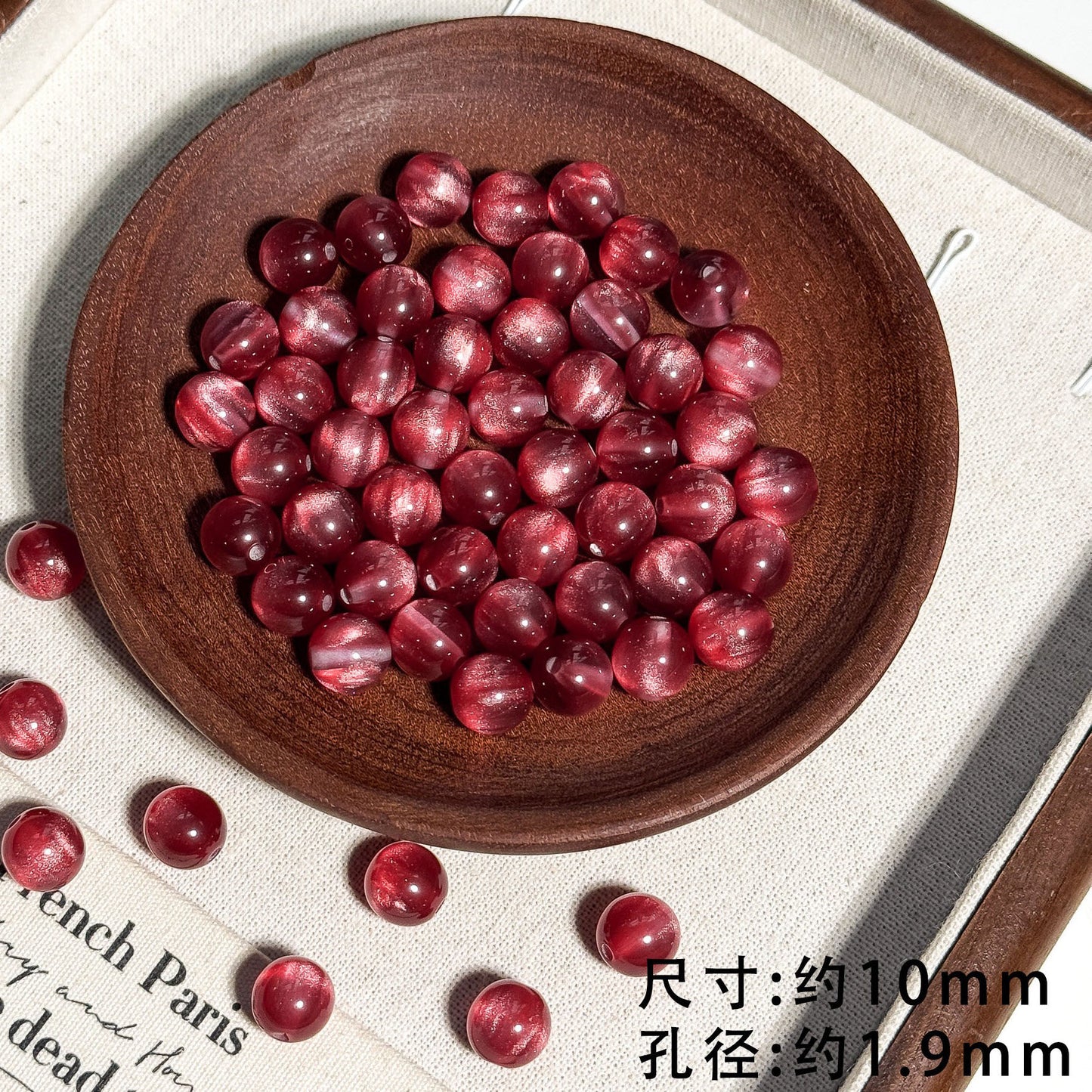 TK18 10Pcs 10mm Cat Eye Gradient Multicolor Round Acrylic Beads, DIY Handmade Bracelet Necklace Jewelry Making Accessories