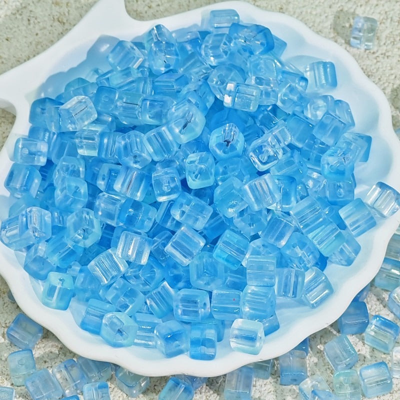 TK188 20Pcs Blue Tone Round Glass Beads(6/7/8/10mm Light Dark Blue), Aesthetic Loose Beads for DIY Bracelets Necklaces Earrings Handmade Jewelry Craft Supplies | 1 Listing Contains 20 Beads, Photos Are For Display Only