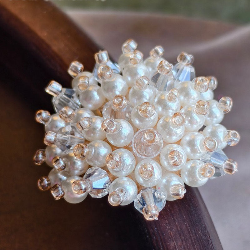 X2413 Hand Wrapped Crystal Glass Beaded Flower Brooch Core, DIY Craft Accessories Materials for Handmade Bracelet Necklace Earring Jewelry Making Supplies