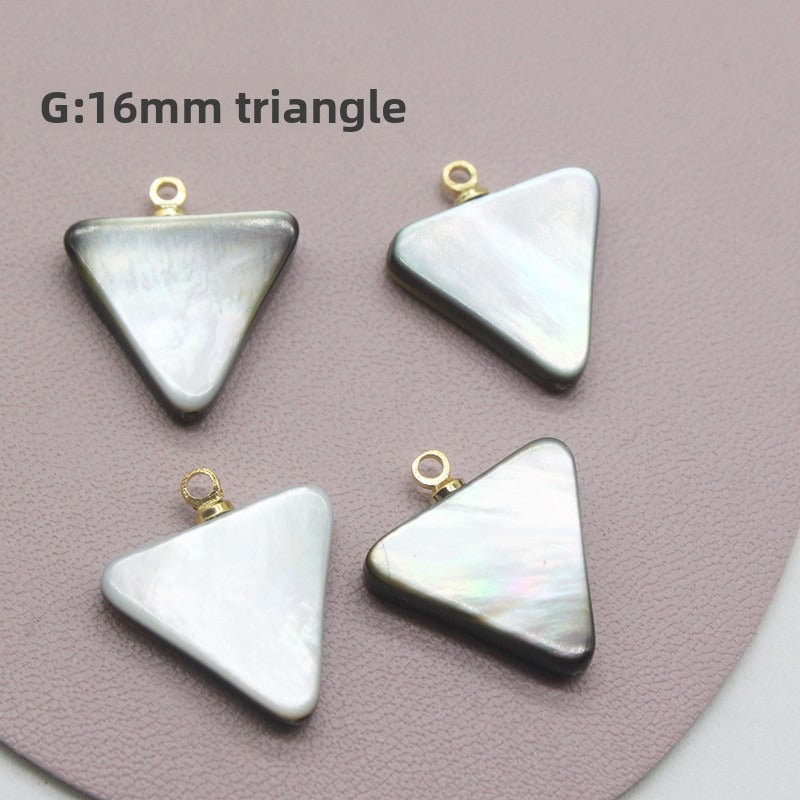 X2423 14K Gold Copper Plated Square & Heart Black Bezel Cut Pendant Charms, DIY Handmade Bracelet Necklace Earring Jewelry Making Accessories