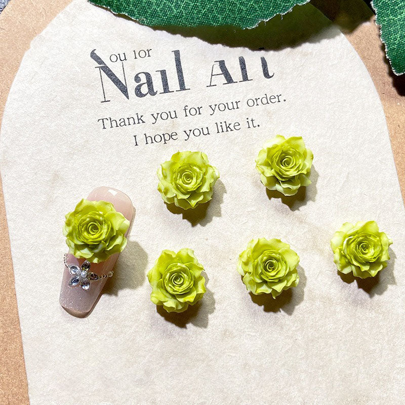 X2645 10Pcs 3D True‑Love Rose Solid Color Resin Soft Rubber Flowers, DIY Craft Materials for Ancient‑Style Hairpin, Hair Clip, Bracelet, Necklace, Earring & Nail Art Accessories