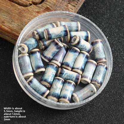 TK172 5Pcs Each pack contains 5 ceramic beads. Colorful High-Temperature Ceramic Bamboo Joint Tube Pearl Beads DIY Handmade Bracelet Necklace Earrings Jewelry Making Accessories Craft Supplies