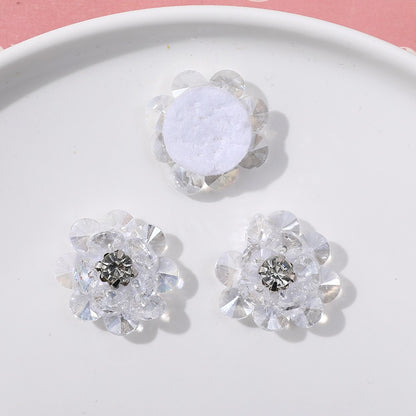 X2323 Double Layer Shiny Rhinestone Flower Charms Multi Color DIY Base for Earrings Rings Brooch Craft Supplies Bulk Wholesale