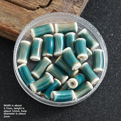 TK172 5Pcs Each pack contains 5 ceramic beads. Colorful High-Temperature Ceramic Bamboo Joint Tube Pearl Beads DIY Handmade Bracelet Necklace Earrings Jewelry Making Accessories Craft Supplies