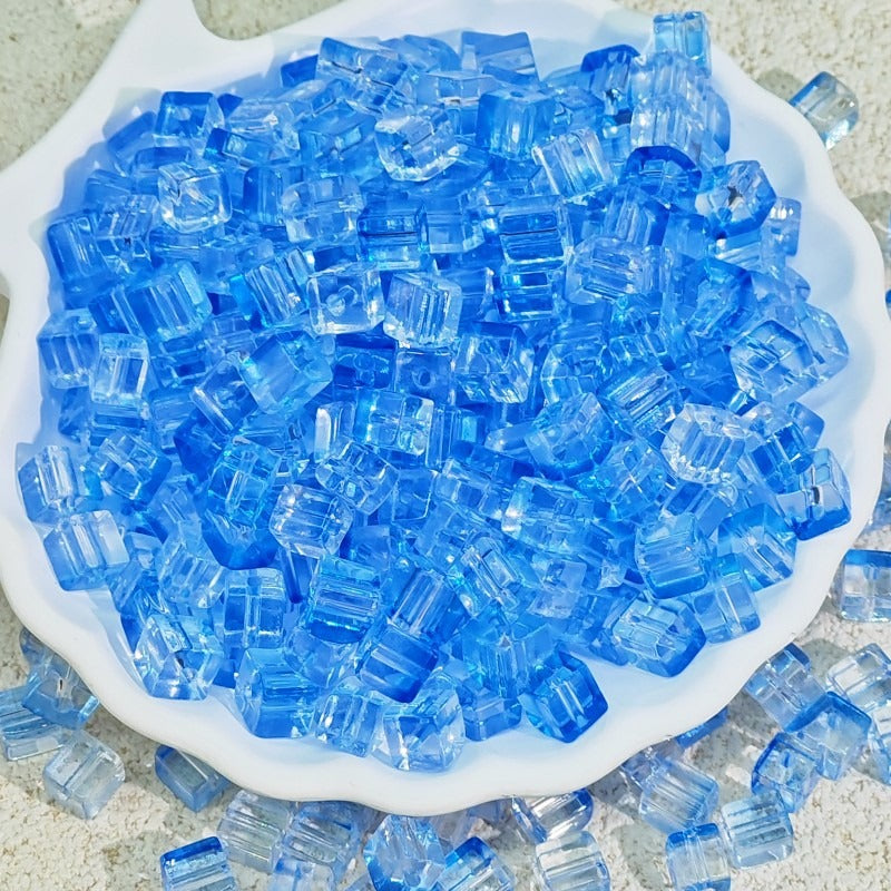 TK188 20Pcs Blue Tone Round Glass Beads(6/7/8/10mm Light Dark Blue), Aesthetic Loose Beads for DIY Bracelets Necklaces Earrings Handmade Jewelry Craft Supplies | 1 Listing Contains 20 Beads, Photos Are For Display Only