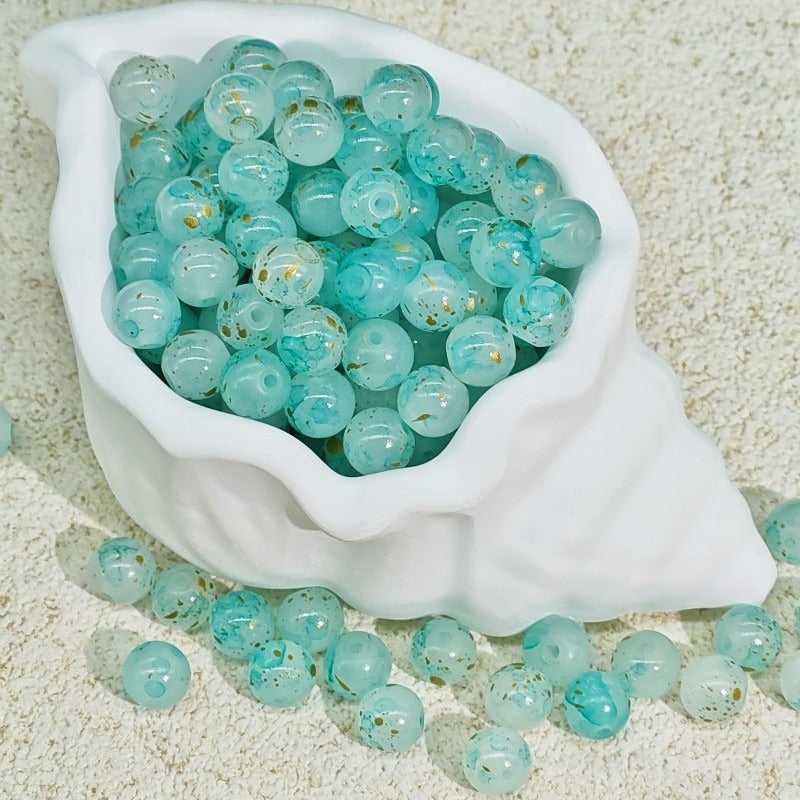 TK188 20Pcs Blue Tone Round Glass Beads(6/7/8/10mm Light Dark Blue), Aesthetic Loose Beads for DIY Bracelets Necklaces Earrings Handmade Jewelry Craft Supplies | 1 Listing Contains 20 Beads, Photos Are For Display Only