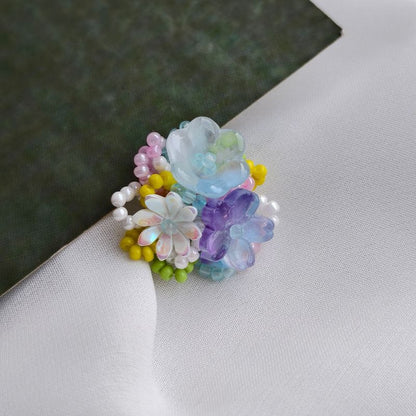 SP238 Handmade Woven Miyuki Bead Hydrangea Flower Charms, DIY Jewelry Making Supplies for Bracelets, Earrings, Necklaces & Hair Accessories