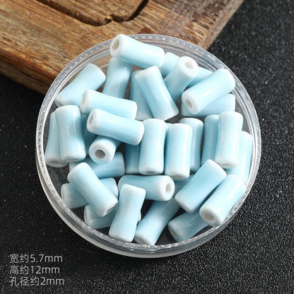 TK172 5Pcs Each pack contains 5 ceramic beads. Colorful High-Temperature Ceramic Bamboo Joint Tube Pearl Beads DIY Handmade Bracelet Necklace Earrings Jewelry Making Accessories Craft Supplies