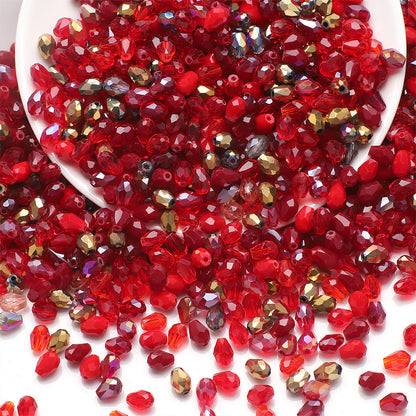 About 50pcs Medium‑Hole Teardrop Beads Color Assorted 6×8 Mesh Drop Glass Bead Strands, Loose Bulk Beads for DIY Bracelet, Necklace Craft Projects, Handmade Jewelry Decor Accessories