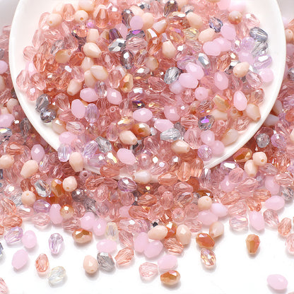About 50pcs Medium‑Hole Teardrop Beads Color Assorted 6×8 Mesh Drop Glass Bead Strands, Loose Bulk Beads for DIY Bracelet, Necklace Craft Projects, Handmade Jewelry Decor Accessories