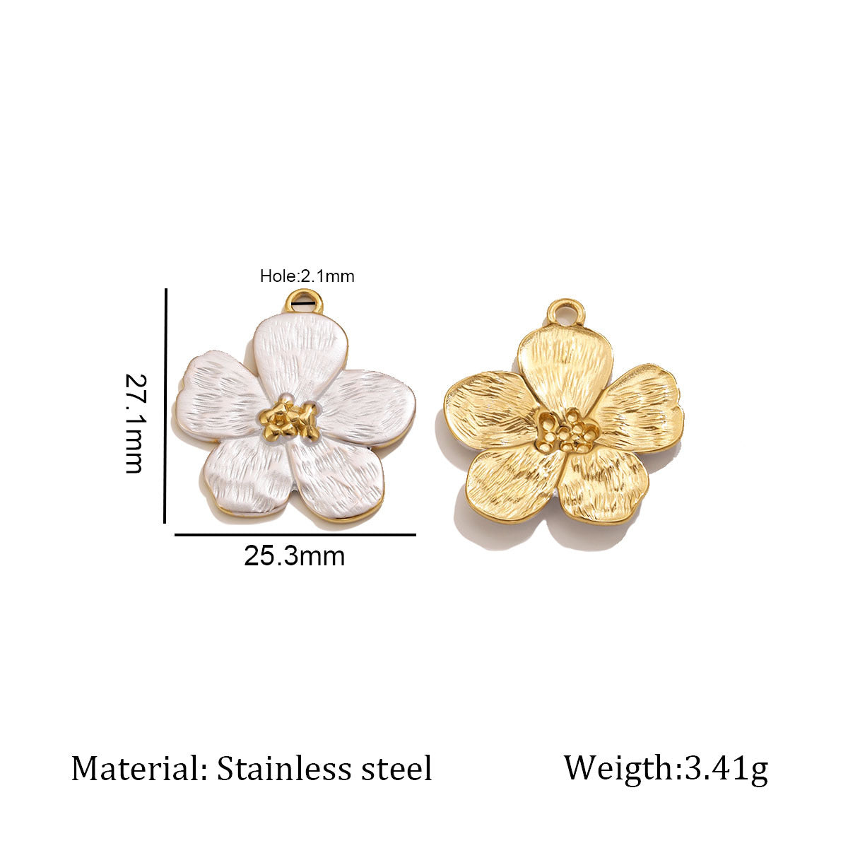 X2429 Luxury Minimalist Stainless Steel White Pearl Butterfly Flower Pendant, Handmade DIY Jewelry Making Supplies for Necklace Accessories