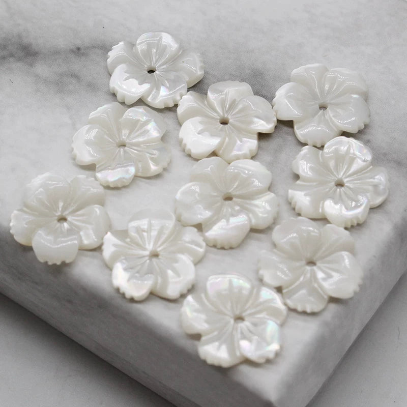 X2426 15/18/20mm mother-of-pearl powder shell five-petal cherry blossom DIY handmade bracelet, necklace, hairpin, hair accessory, clothing accessory, jewelry component material