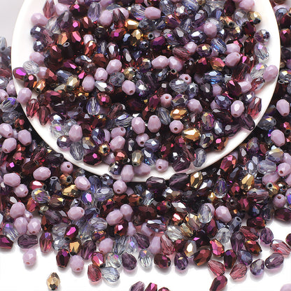 About 50pcs Medium‑Hole Teardrop Beads Color Assorted 6×8 Mesh Drop Glass Bead Strands, Loose Bulk Beads for DIY Bracelet, Necklace Craft Projects, Handmade Jewelry Decor Accessories